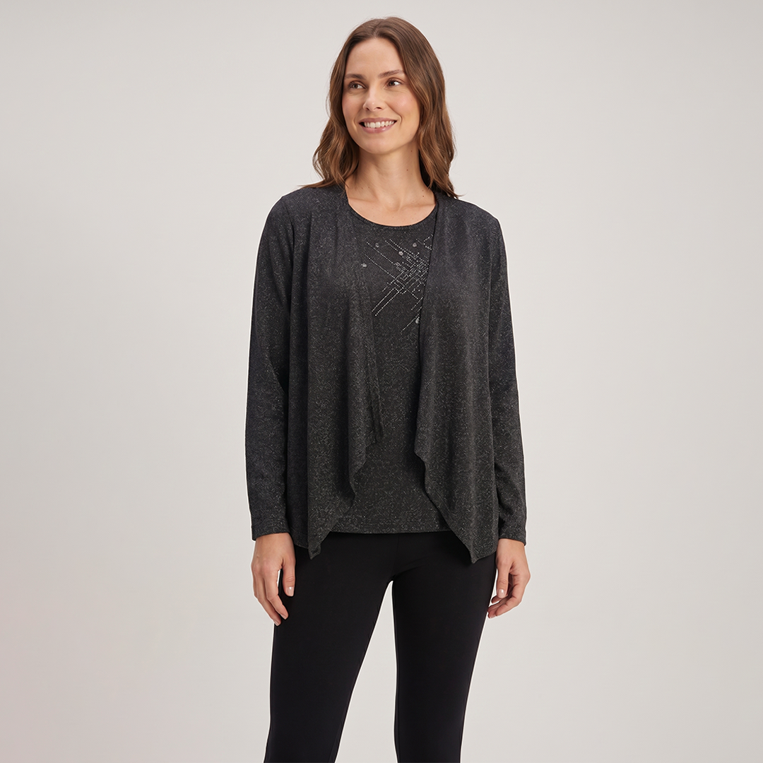 Polera Marengo Twin Set Con Tapado Y Brillo Lúrex